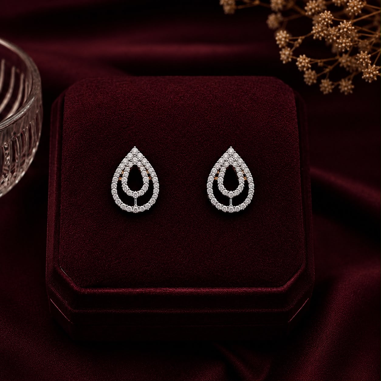 Elegant Arc American Diamond Double Chain Mangalsutra Set with Earrings | Gold-Plated Brass Jewellery