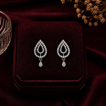 Royal Arc American Diamond Double Chain Mangalsutra Set with Earrings | Gold-Plated Brass Jewellery